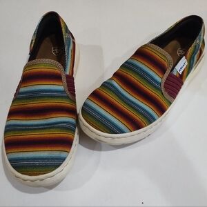 Colorful Striped Ariat Slip On Shoes